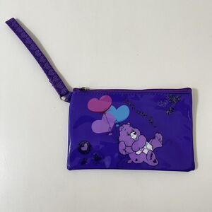 VTG Care Bears Starpoint 2004 Purple Share Bear Wristlet Wallet Coin Purse Pouch